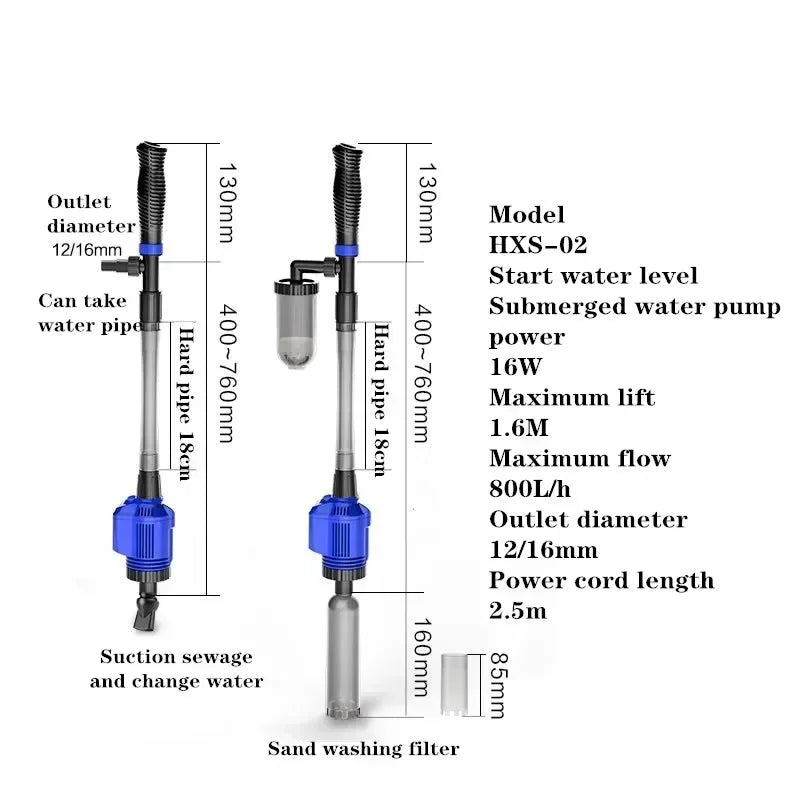 Electric Fish Tank Gravel Cleaner Automatic Aquarium Cleaner Water Change Pump Aquarium Siphon Vacuum Cleaner Water Filter Pump