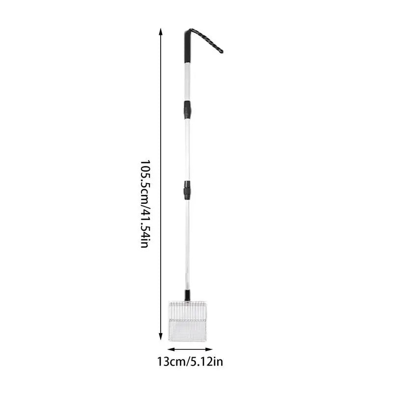 Litter Sifter Scoop Cat Litter Chicken Poop Sifter Scoop Adjustable Handle Chicken Coop Rake For Cleaning Beach Cat Litter