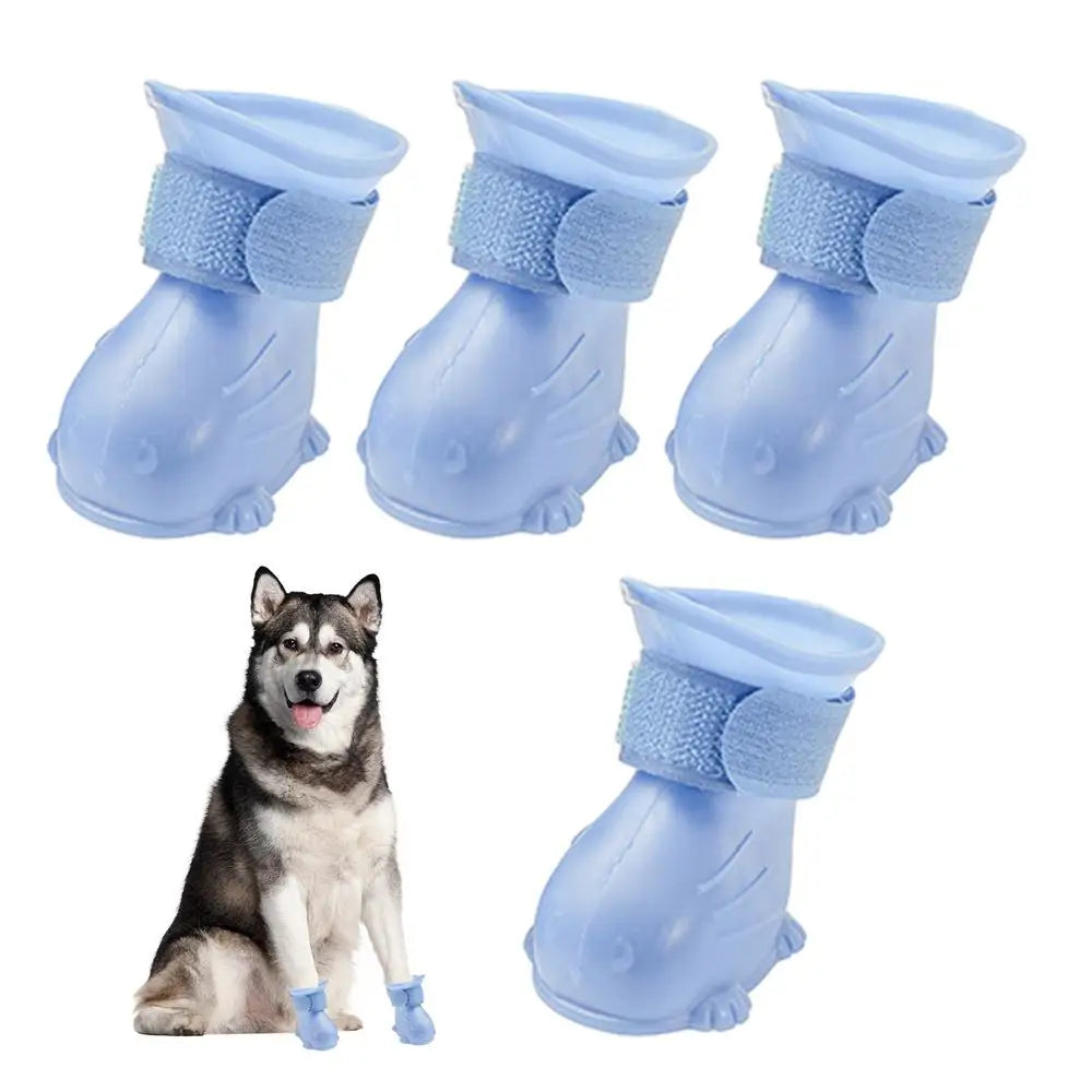 Winter Boots For Dogs Paw Protectors Anti-Slip Dog Boot Snow Shoes Adjustable Soft Dog Winter Boots 4pcs Puppy Shoes For Small