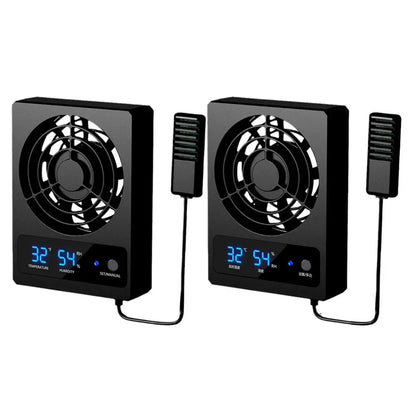 Smart Cooling Fan For Reptile Tank With LED Display Ventilation Fan For Reptile Enclosure Dehumidifier For Rainforest Terra X2J2
