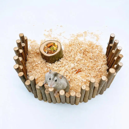 52cm Hamster Toy Fence Hedgehog Hiding House Small Pet Pet High And Low Cage Wooden Arch Bridge Hamster Play Area Wear-resistant