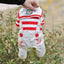 Anchor Navy Costume Dog Jumpsuit for Small Dogs, Puppy Stripe Shirt with Pants Overalls Seaman Outfits Autumn Chihuahua Clothes