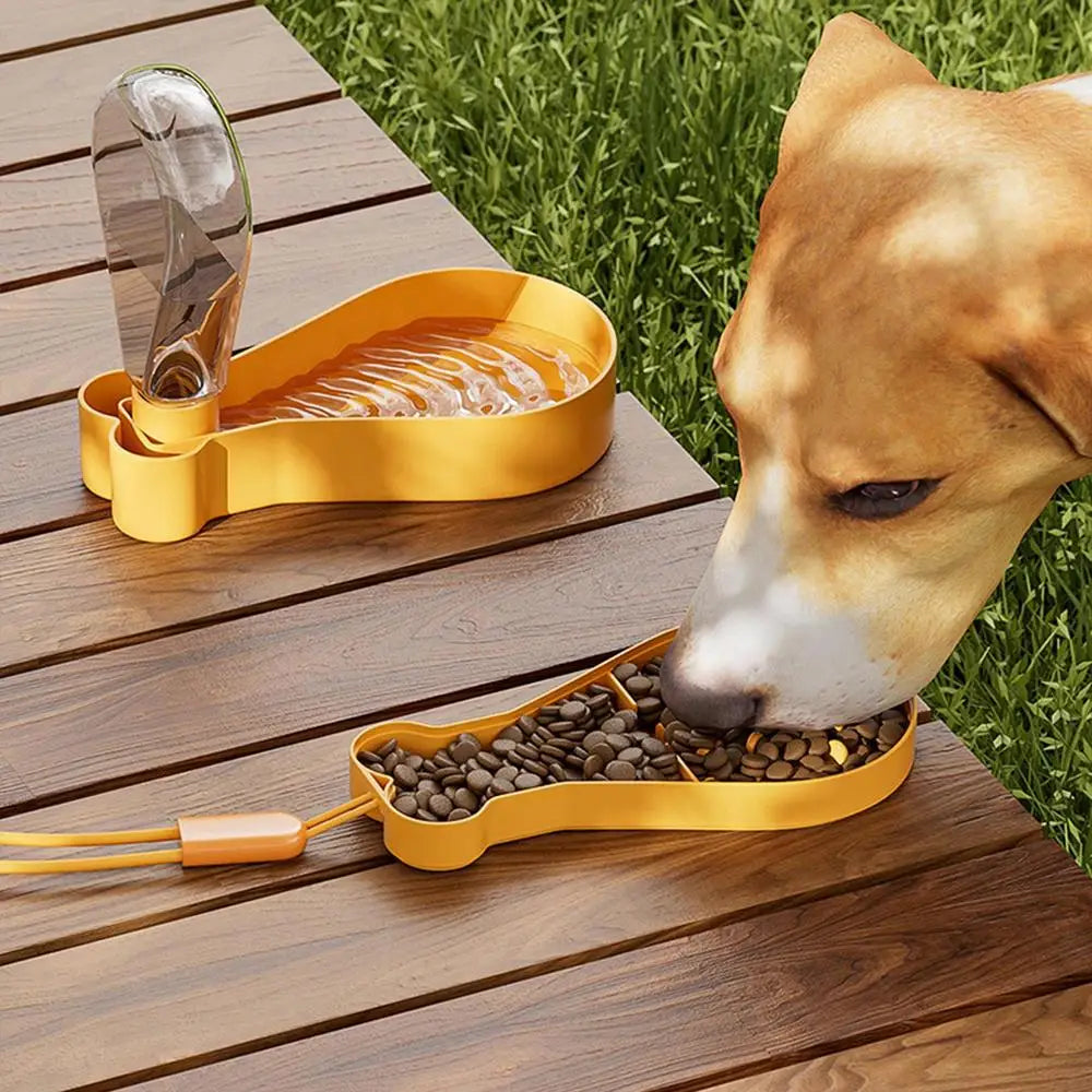 Dog Water Bottle Outdoor Pet Water Cup Food Container Portable Pet Travel Water Bowl 2-in-1 Leak Proof Drinking Cup Food
