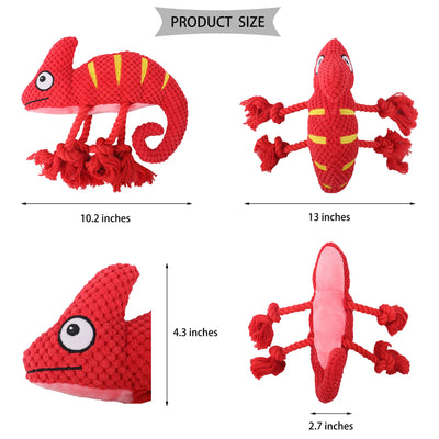 Dog Plush Toy Spot Plush Stuffed Molars Bite-resistant Squeaking Sound Chameleon Pet Dog Toys Fleece Squeak Toys