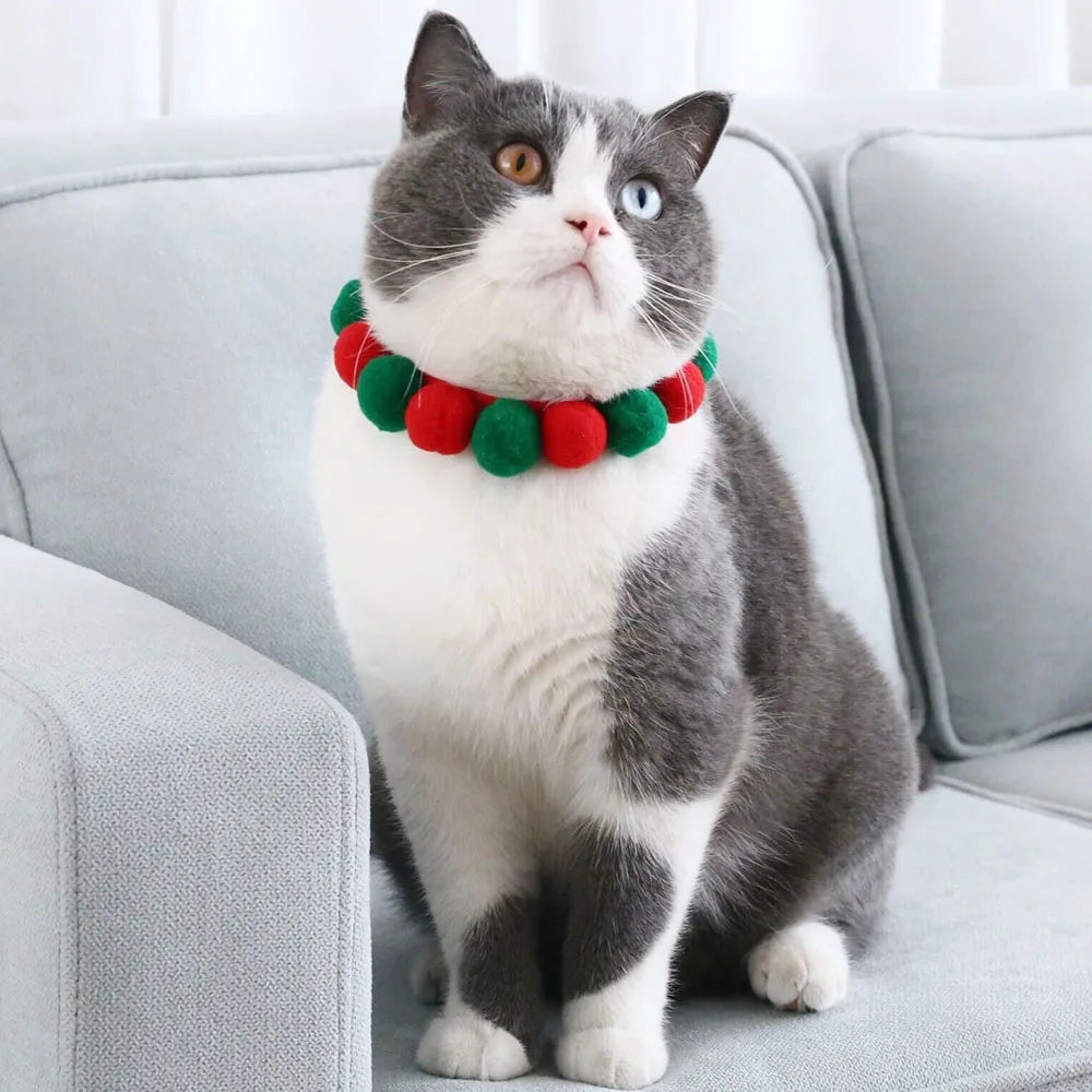 Pet Necklace Collars For Cats Puppy Dogs Cute Plush Ball Collar Adjustable Cat Neck Strap Fashion Pet Party Supplies Accessories