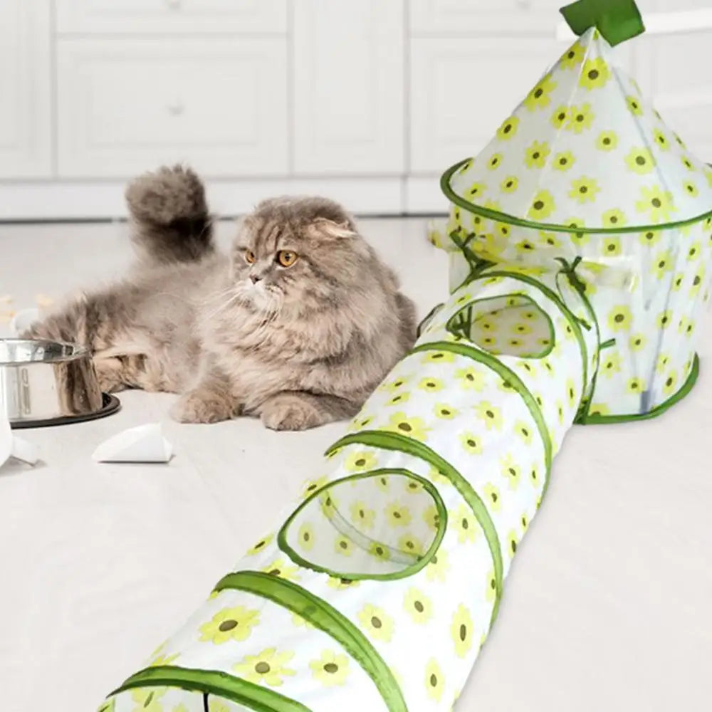 Cat Play Tunnel Folding Interactive Bunny Tent Tunnel Foldable Cat Tent Tubes Portable Indoor Outdoor Kennel Cat Tunnel Tube Toy
