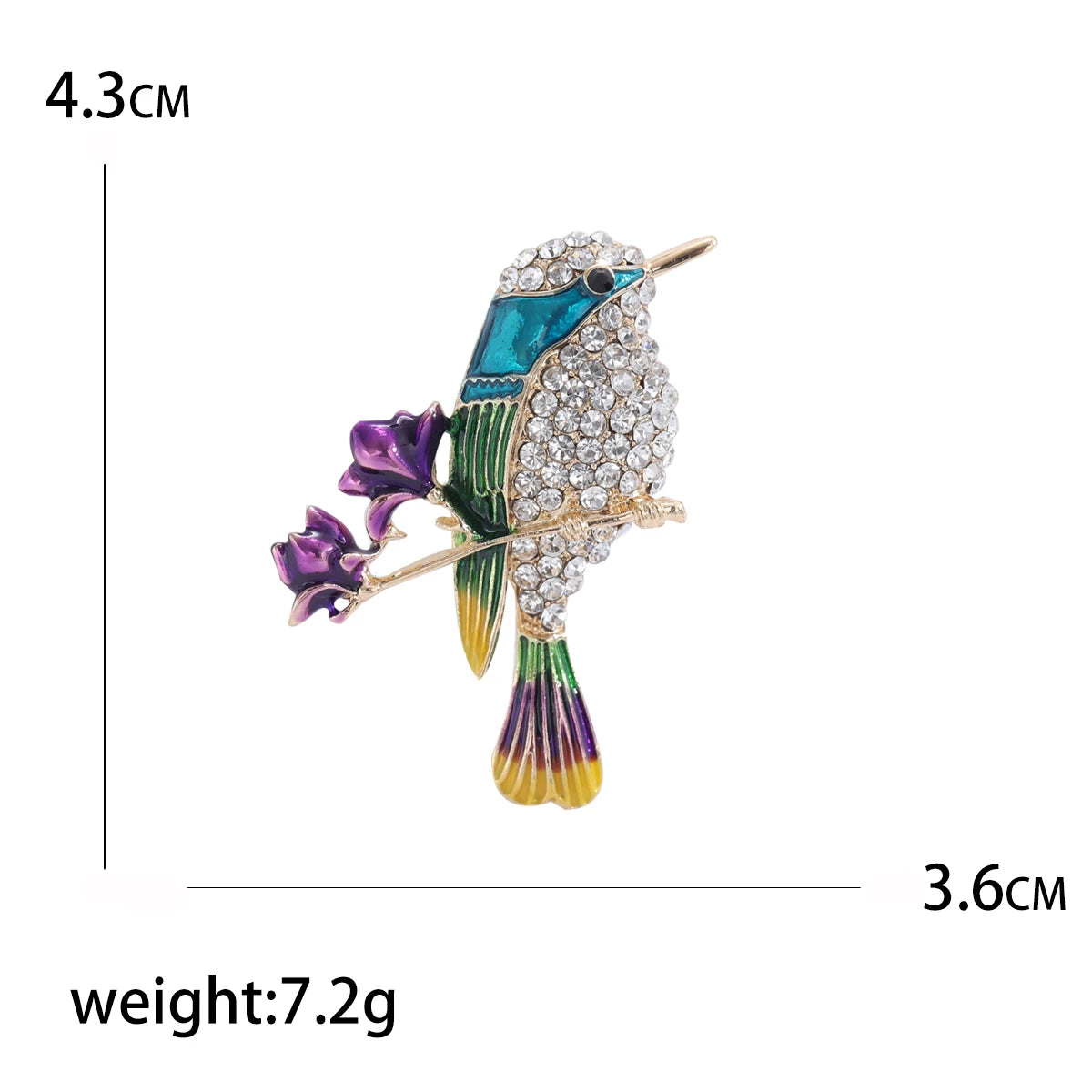 Enamel Bird Brooches for Women Rhinestone Sparrow Pins Magpie Badge Office Party Friend Gifts Accessories