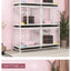 Outdoor Animal Cage Metal Pet Breeding Cage Stainless Steel Wire 6-Door 3-Layer Cat Cage With Wheels