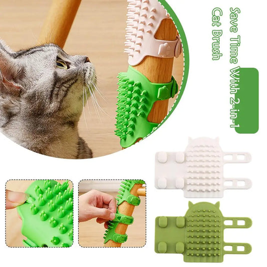 Dog Cat Hair Removal Comb Pet Massage Brush Self Cleaning Grooming Scratch Tool Cat Soft Rubbing Brush Combs Chair Wall Sil H4R0