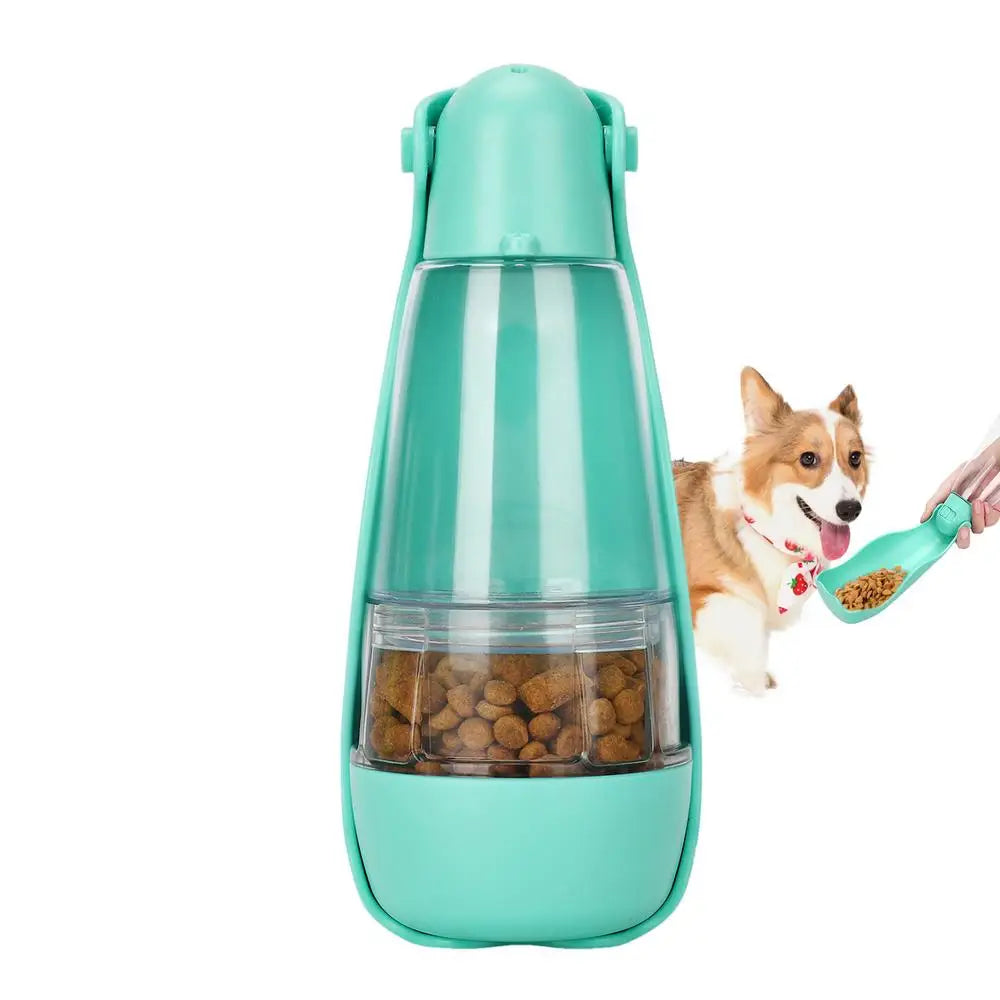 Dog Water Bottle Pet Travel Drinking Bottle 5 in 1 Outdoor Pet Accessories with Dog Drinking Bottle Food Storage Container