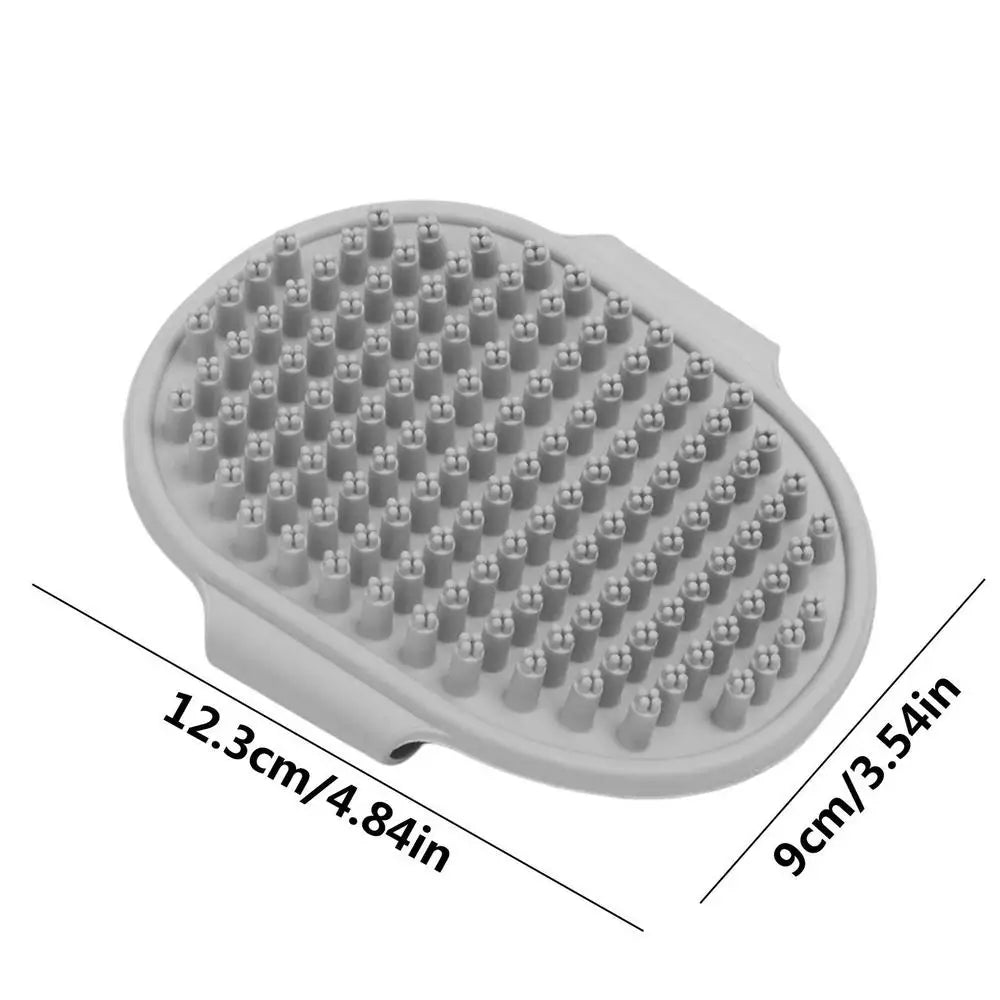 Dog Shampoo Brush Pet Bathing Brush Soft TPR Dog Scrubber With Ring Handle Massage Brush For Dog Shower Ergonomic Dog Bathing