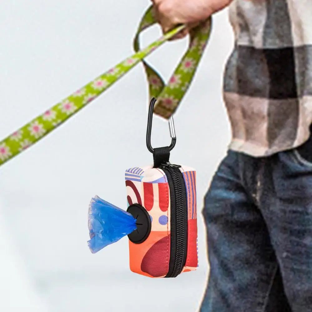 Dog Poop Bags Dog Waste Bag Holder with Graphic Print Poop Bag Dispenser Doggy Waste Bags Portable Doggie Bag Holder for Travel