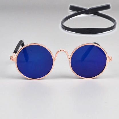 Anti-slip Cat Sunglasses Pet Accessories Small Dog Sun Glasses Classic Retro Circular Glasses for Kitten Photos Props Cosplay