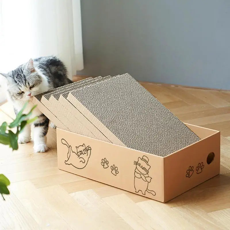 Cat Scratcher Bed 5 Packs in 1 Reversible Thickened Cat Scratch Board Wear-Resistant Cat Furniture for Grinding Claws Exercise