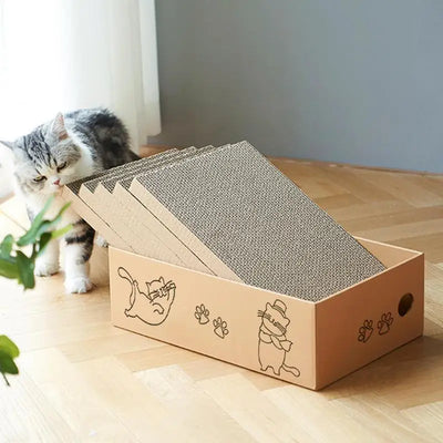 Cat Scratcher Bed 5 Packs in 1 Reversible Thickened Cat Scratch Board Wear-Resistant Cat Furniture for Grinding Claws Exercise