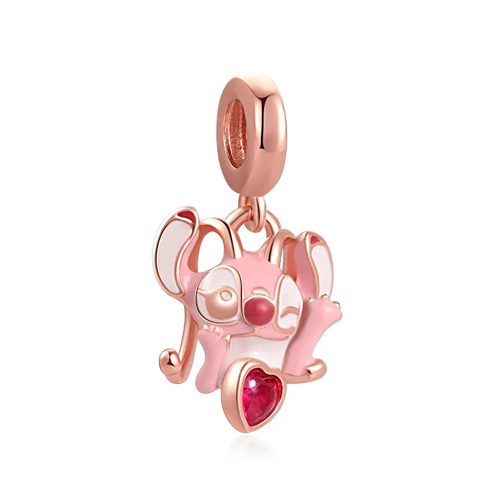 New 925 Silvering Disney Cute Bird Tiger Duck Dog Rabbit Salamander Charm Bead fit Original Bracelet Trinket DIY Women Jewelry