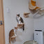 Cat Wall Mounted Wooden Shelves Platform and Hammock for Cats Sleeping and Scratching Post for Cats Grinding Claws Pet Furniture