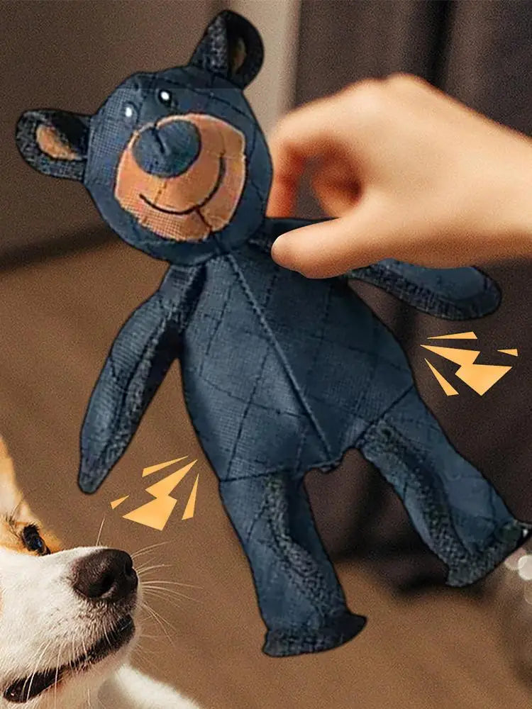 Dog vocal interactive plush toy Plush Squeaky Teething Toy Interactive Dog Toy Cleaning Teeth Anti Bite Abreact Plaything Bear