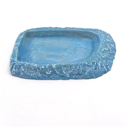 Large Size Resin Aquarium Pet Reptile Feeder Bowl Basin Food Water Pot Reptile Turtle Tortoise Scorpion Lizard Crabs Supplies