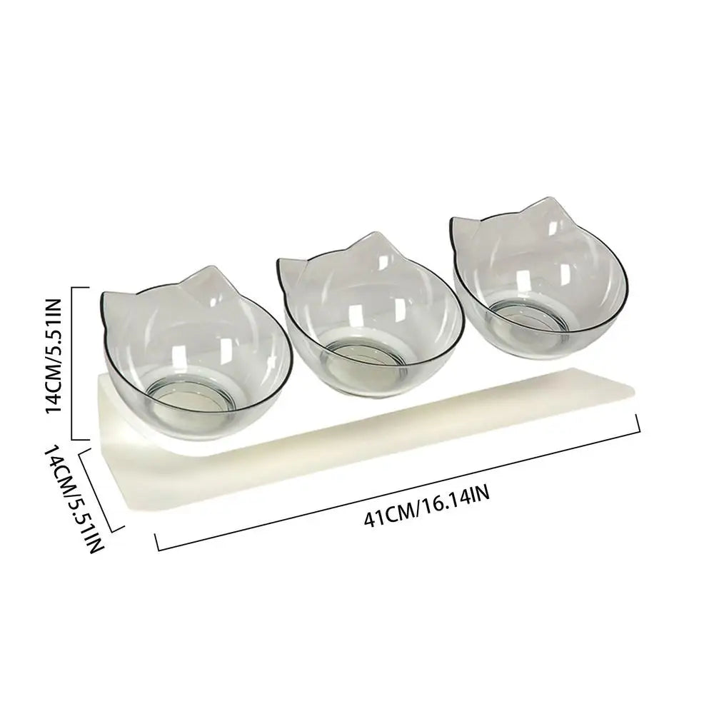 Dog Bowls Elevated Anti-Vomit Tilted Water And Food Feeder With 3 Dishes Pet Feeding Accessories For Cat And Dog Bowls For Dry