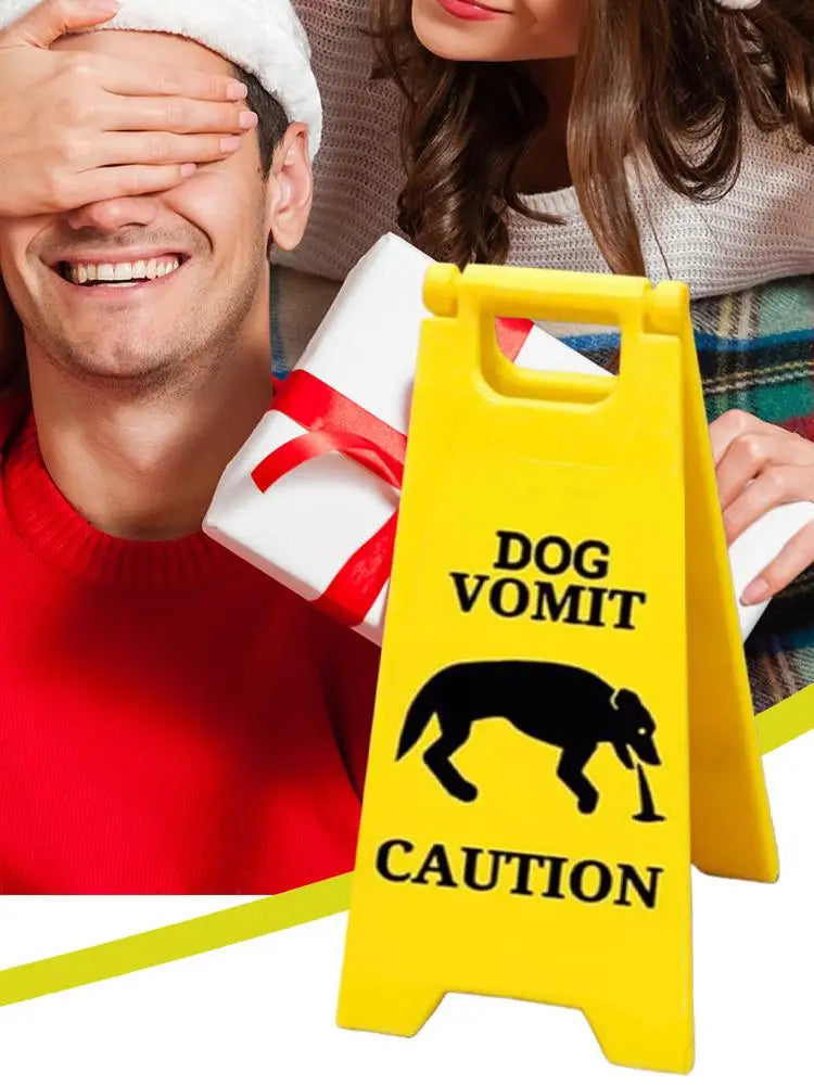 Cat Dog Vomit Caution Sign Funny Creative Dog Cat Vomit Caution Sign 3D Printed Yard Sign Cat Dog Vomit Warning Sign Board