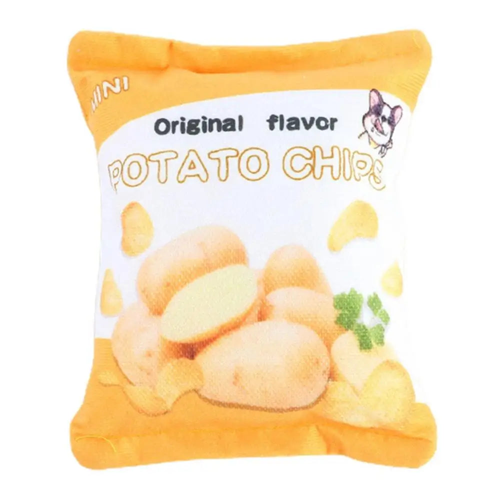 Dog Toy Potato Chip Bag Squeaky Snack Bag Dog Toy Molar Toy Snack Bag Dog Toy Interactive Plush Pet Toy Puppy Teething Toy