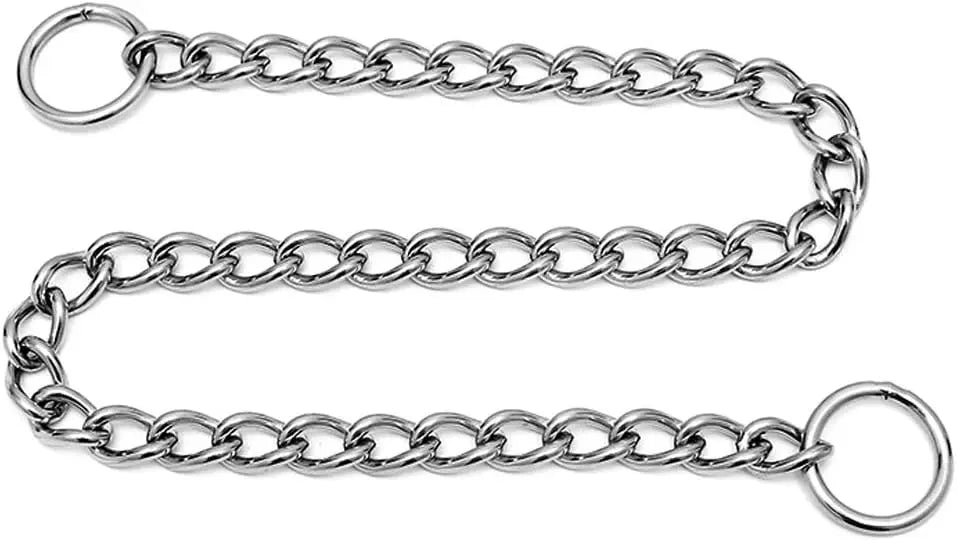 Durable Silver Dog Chain Collar Stainless Steel Choke Cuban Link Necklace Pet Training Collar for Small Medium Large Dogs Pitbul