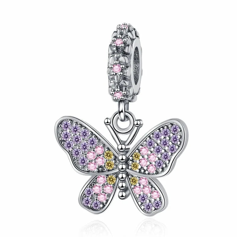 New 925 Sterling Silvering Butterfly Bees Bird Charm of ley 925 Chain Beaded Fit Original Pandora Bracelet DIY Ladies Jewelry