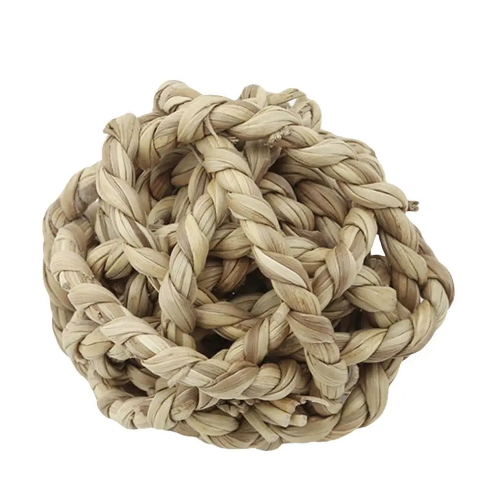 Big Discoun t Natural Straw Ball Small Pet Chewing Toy Pet Playing Rabbit Hamster Chewing Toy Teeth Cleaner Pet Teeth Cleaning