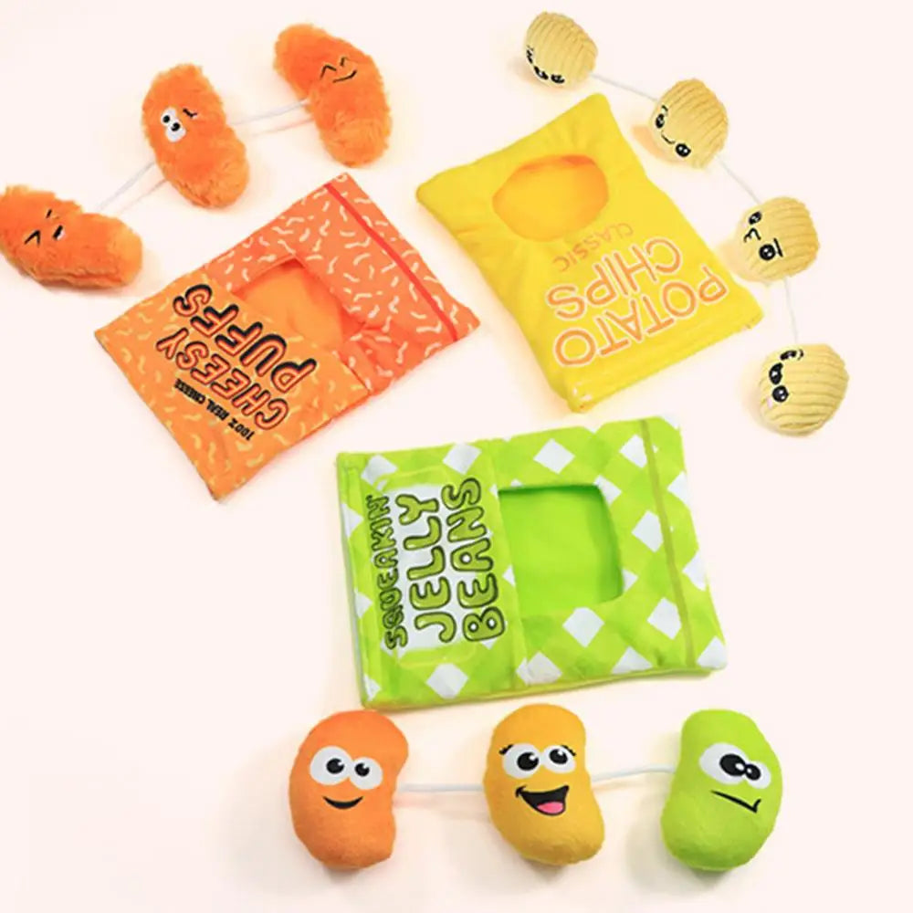 Dog Squeaky Plush Toys Pet Dog Cartoon Teething Toy Squeaky Plushies Medium to Large Dogs Reduce Boredom Interactive Toys
