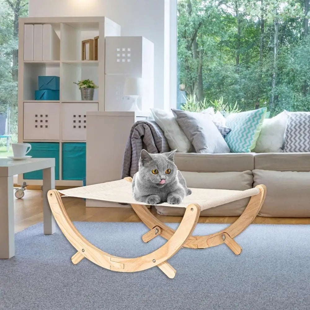 Elevated Cat Bed Anti-Slip Cat Hammock Bed For Indoor Rocking Cat Bed Elevated Pet Furniture Pet Resting Hammock Cat Hammock