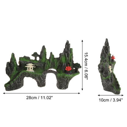 UXCELL Artificial Resin Rockery Fish Tank Landscape Aquarium Decor Mountain Hiding Cave Pet Supplies Ornament Accessories