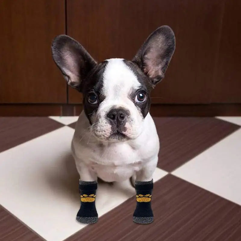 Pet shoe cover indoor warm anti-slip pet socks dog soft comfortable magic sticker adjustable fit Wear-Resistant Dog Shoes