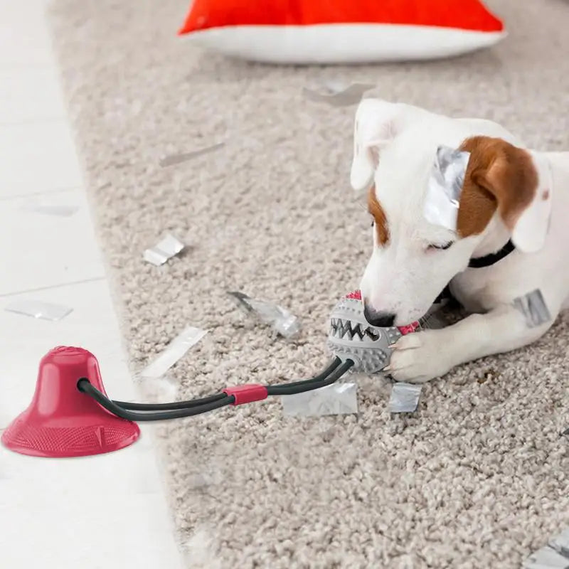 Chew Toys For Dogs Soft Chew Toys Slow Feeder Bite-Resistant Pet Toys Dog Teeth Cleaning Ball With Suction Cup For Living Rooms
