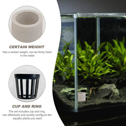 Aquarium Plant Weights Ceramic Water Plant Weights Pot Anti-Floating Aquarium Decoration Fish Tank Landscape Decoration