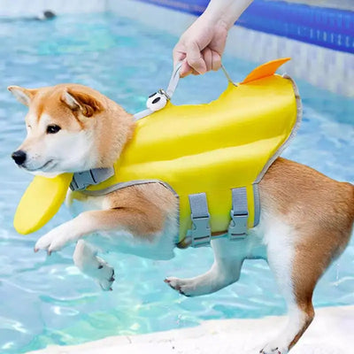 Dog Life Vest for Swimming Adjustable Dog Swimsuit Flotation Lifesaver Quick-Drying Big Eyes Design Flotation Suit Clothes