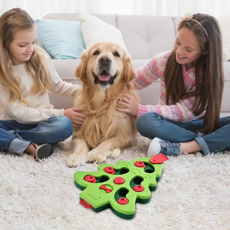 Dog Food Puzzle Food Treat Feeding Toy Christmas Tree Shaped Slow Feeder Interactive Dog Treat Puzzle Toys Practical And Safe