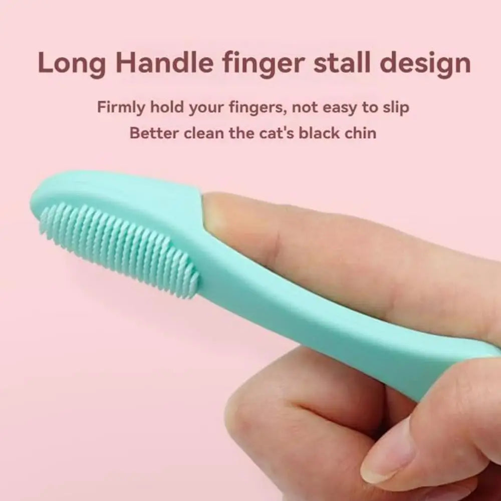 Cat Chin Brush Soft Chin Scrubber Soft Silicone Grooming Chin Scrubber Non-Slip Multifunctional Finger Pet Supplies