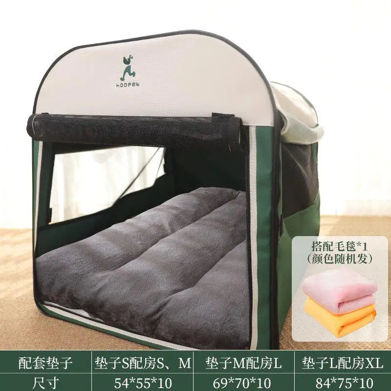 Kennel winter warm winter dog house closed dog house indoor foldable pet car tent dog cage