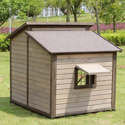 Solid Wooden Dog House Outdoor Double Top Outdoor Dog Crate Rainproof Golden Retriever Crate Extra Large Universal Dog House