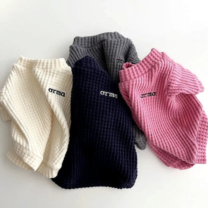 Waffle Thin Dog Vest All Seasons Dog Undershirt Solid Pet Clothes Yorkie Chihuahua Bichon Clothing Fashion Puppy Hoodies Apparel