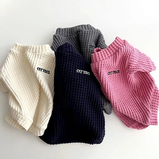 Waffle Thin Dog Vest All Seasons Dog Undershirt Solid Pet Clothes Yorkie Chihuahua Bichon Clothing Fashion Puppy Hoodies Apparel