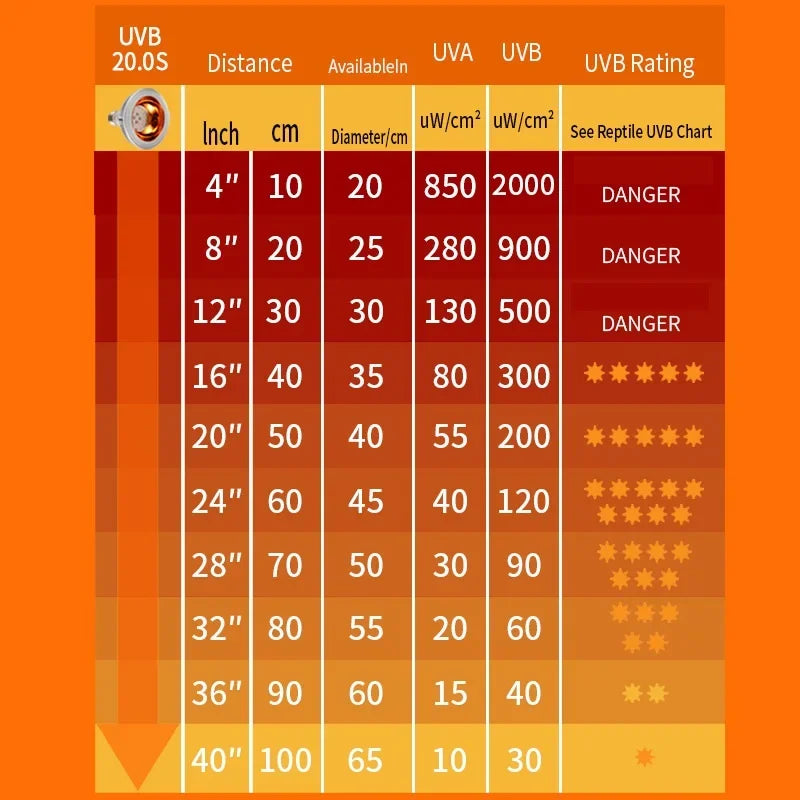 Reptile UV Lamp UVA+UVB 10.0S 20.0S Turtle Tortoise Lizard Basking Sunlight Bearded Dragon Terrarium Temperature Controller