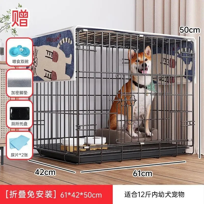 Dog Cage Large Dog Small to Medium Dog Golden Retriever Labrador Corgi Side Ranch with Toilet Separation Indoor Household Nest