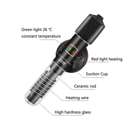 220v ~240v Aquarium Temperature Thermostat Heater Rod 25W Mini Constant Temperature Heating Submersible Fish Tank Water Heat