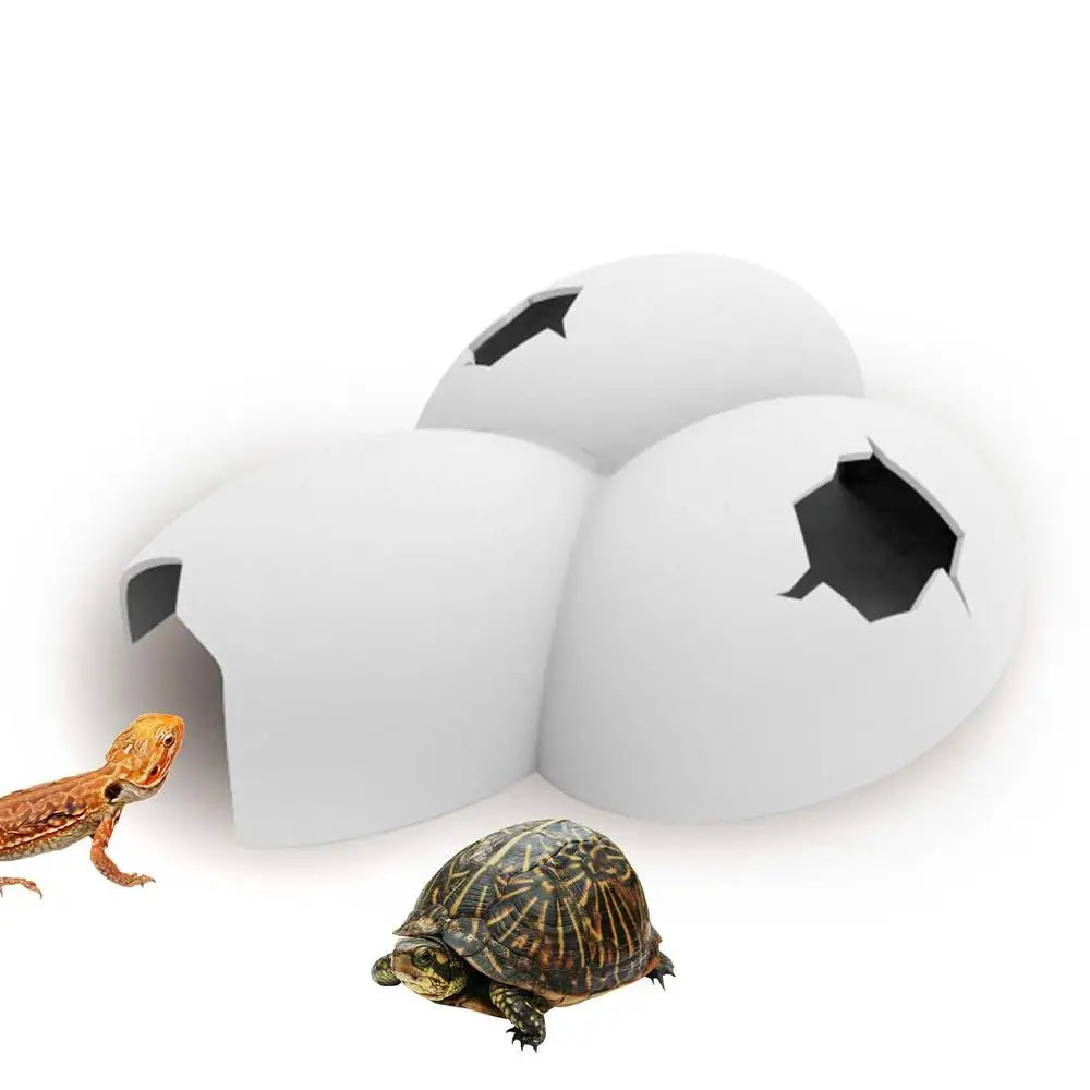 Gecko Hide Egg Shape Reptile Simulation Rock Cave Hideouts, Bearded Dragon Hideout Decorative Ornament for AquariumsTerrariums