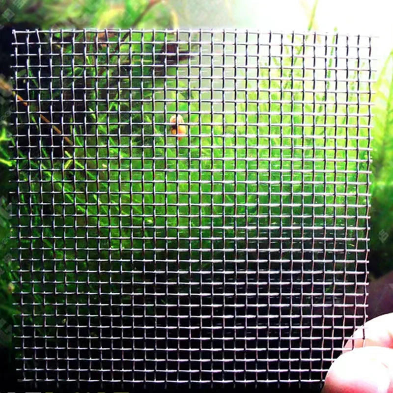 2PCs Stainless Steel Wire Mesh Pad Aquarium Fish Tank Decoration Plants Moss Net Decor 8x8 cm Fish Aquarium Decor Accessories