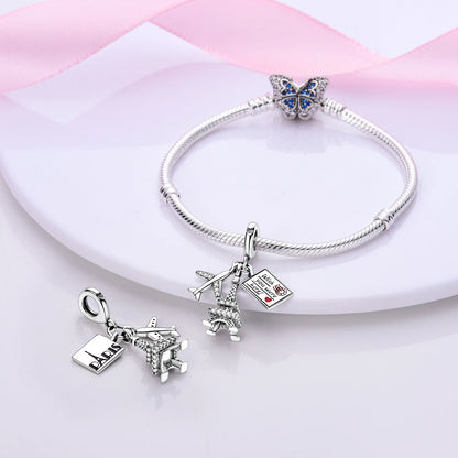 MULA 1PC Coffee Pet Moon Star Silver Plated Pendant Fit Original Snake Chain Charm Bracelet DIY Women Jewelry Gift