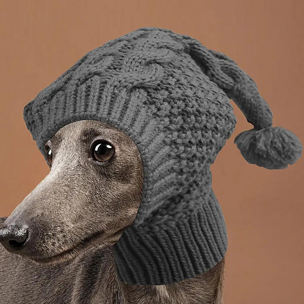 Dog Knit Hat With Earmuff Winter Dog Knitting Caps Soft Puppy Warm Hood Neck And Head Protector Knitting Hat Cute Pet Apparel