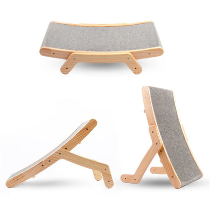 Cat Scratcher Wooden Frame Detachable Scrapers Bed 3 In 1 Cat Scratch Board Toys Training Grinding Claw for Cats Lounge Bed